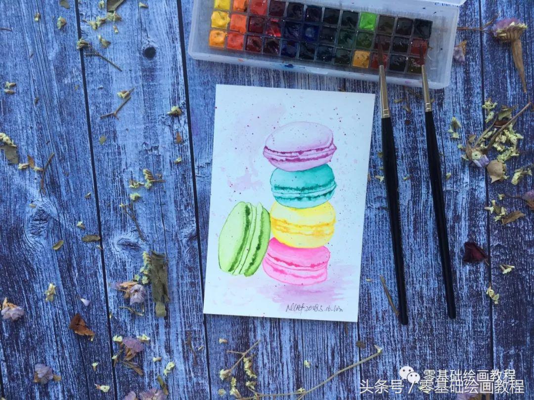 蓝色妖姬丙烯水彩画教程,萌新可以画的水彩教程