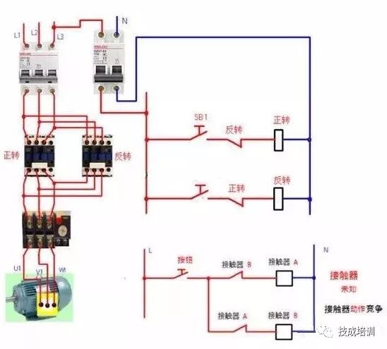 接触器控制电机正反转如何接380线,初学电工接触器正反转该怎么做