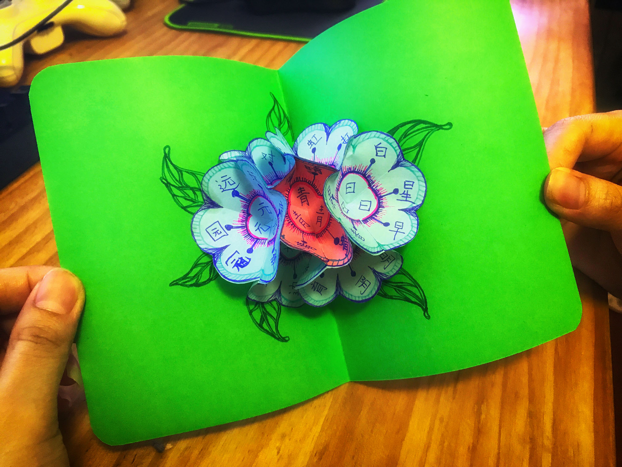 贺卡立体精美创意,教室一角立体贺卡