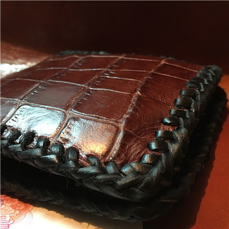 老爷车男式钱包鳄鱼纹,正品高档奢华鳄鱼皮钱包