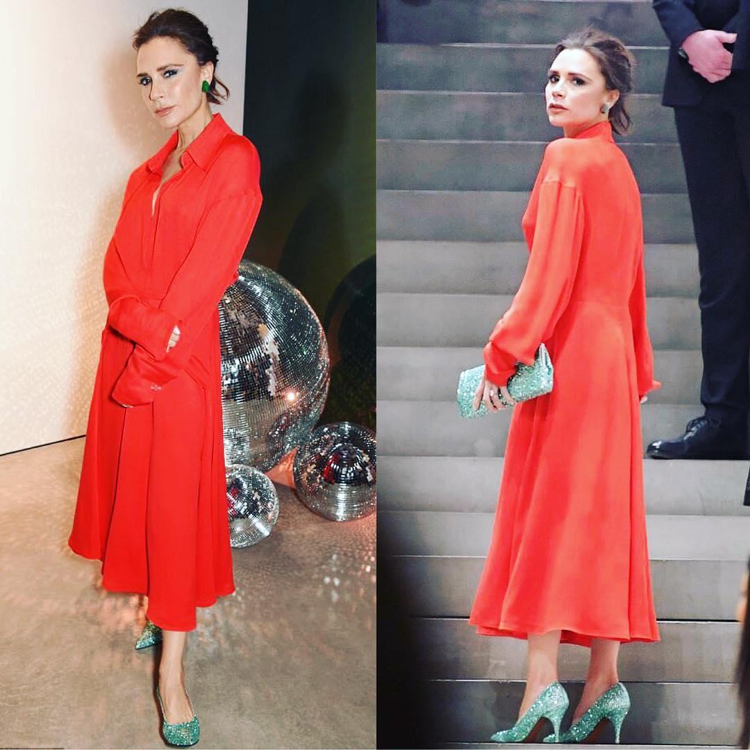 贝嫂维多利亚穿红底鞋,贝嫂维多利亚踩高跷