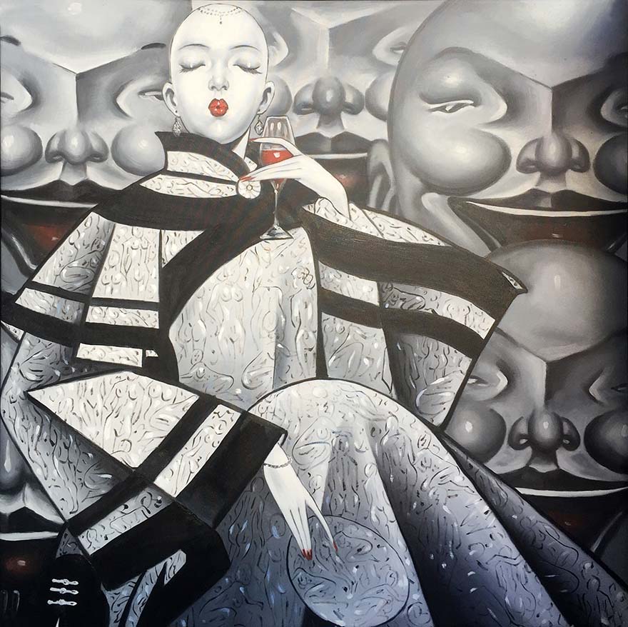 油画大师笔下100位优雅女性,光头系列油画