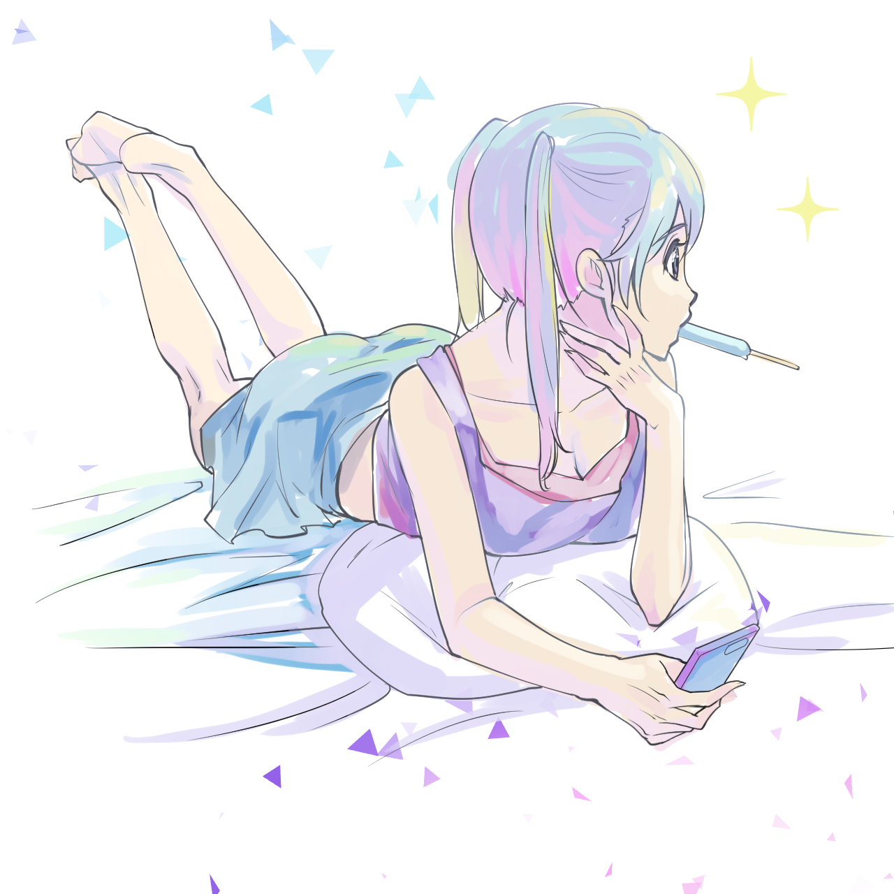 少女们与冰棒的邂逅!ある夏の日の駄菓子屋!炎炎夏日的零食店!