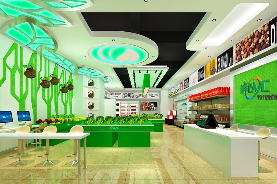 超市商店橱窗设计效果图,超市设计效果视频