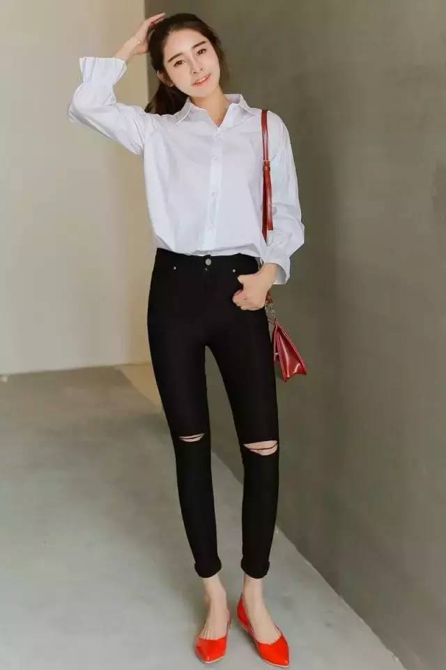 细腿裤与鞋的搭配,小粗腿怎么穿小细裤