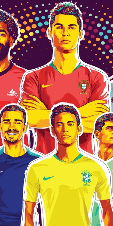 2022世界杯壁纸球星合照肖像,世界杯足球队壁纸手机高清