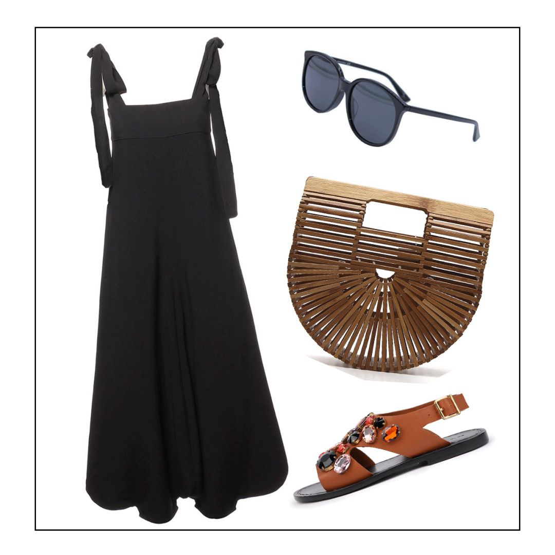 清凉吊带裙穿搭,夏季时尚高级感优雅吊带裙