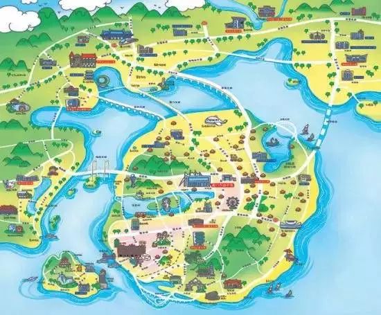 厦门旅游地图手绘简图,厦门集美手绘地图
