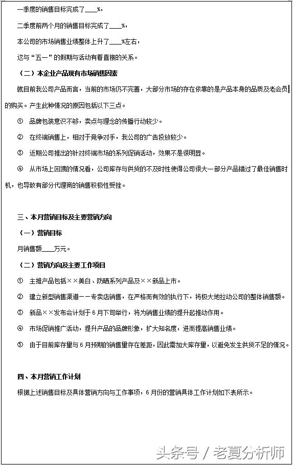 产品营销计划包括哪些基本内容,产品营销计划书方案