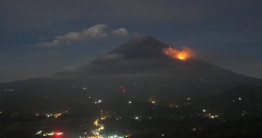 苏门答腊火山喷发是真的吗,阿贡火山现状
