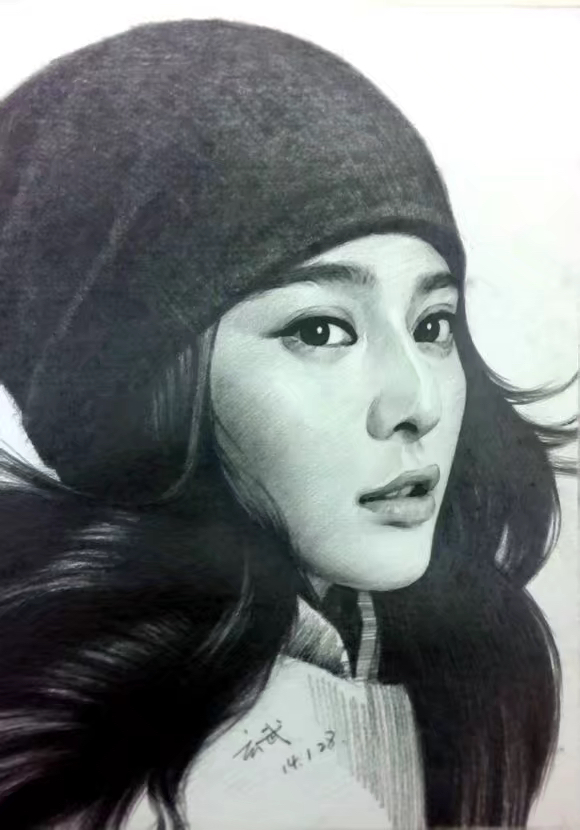 明星素描头像临摹,素描明星头像