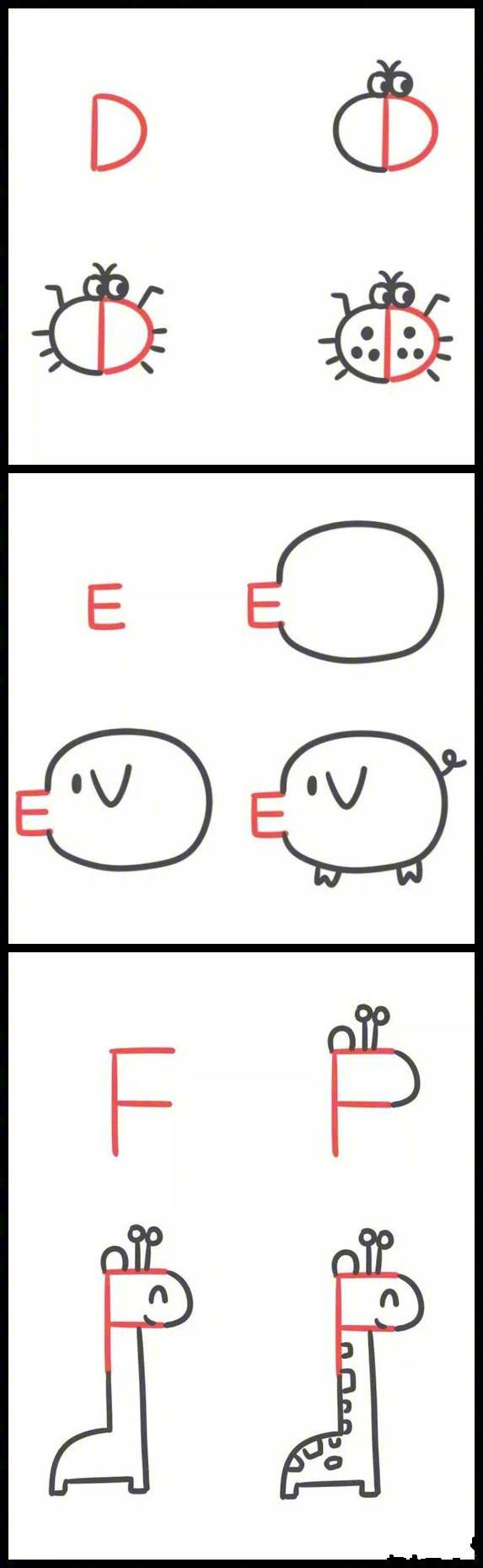 从a到z的字母来画小动物,怎样用英文字母画小动物