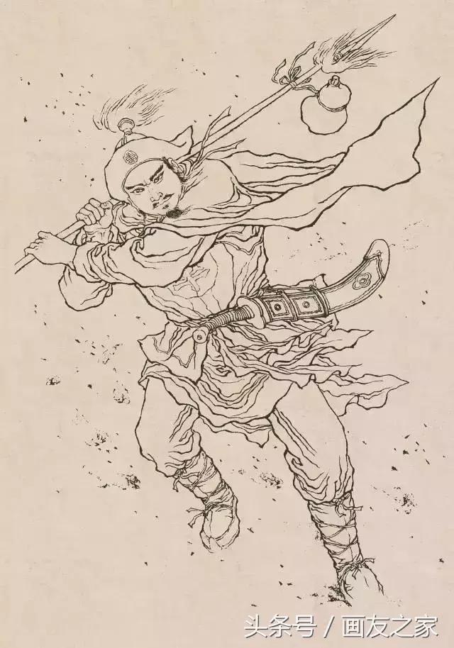 素材古代白描人物120图果断收藏,白描中国古代刀马人物图谱