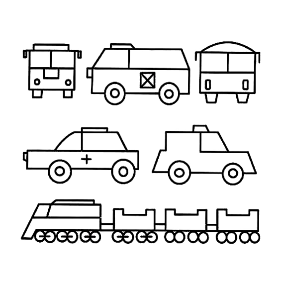 简简单单画小汽车简笔画教程,小朋友们画的小汽车