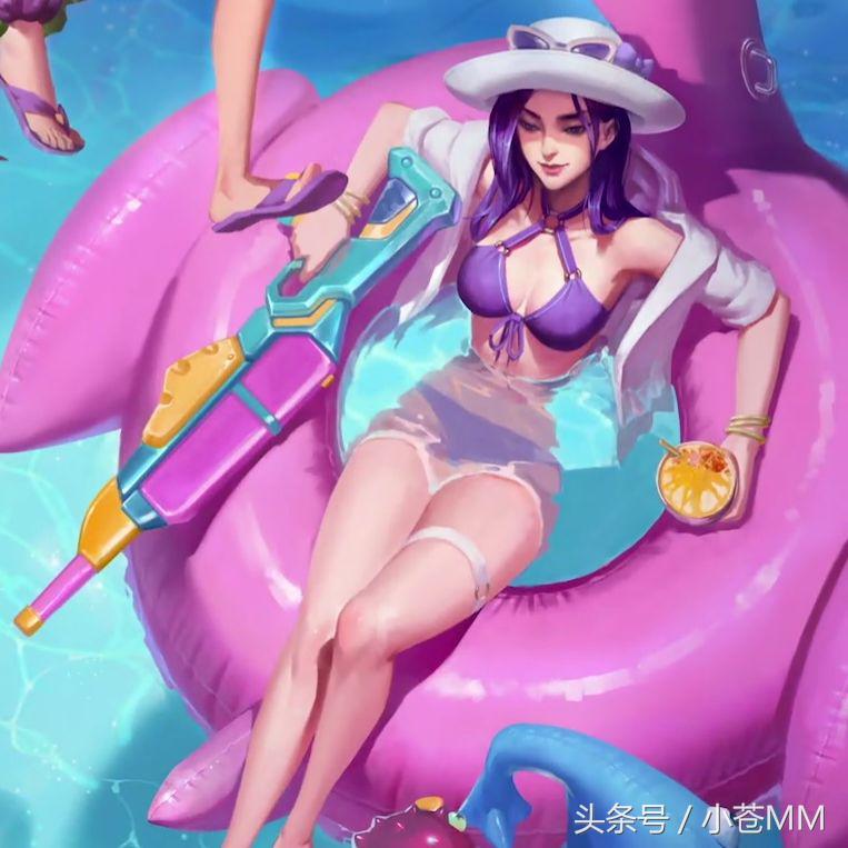 泳池派对女警臻彩皮肤原画,泳池女警炫彩皮肤