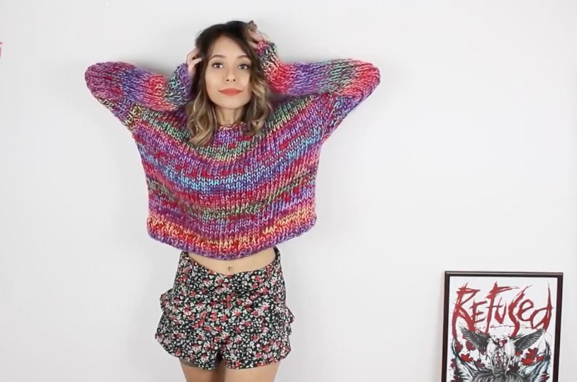 织毛衣教程时尚开衫,时尚棒针织毛衣的教程