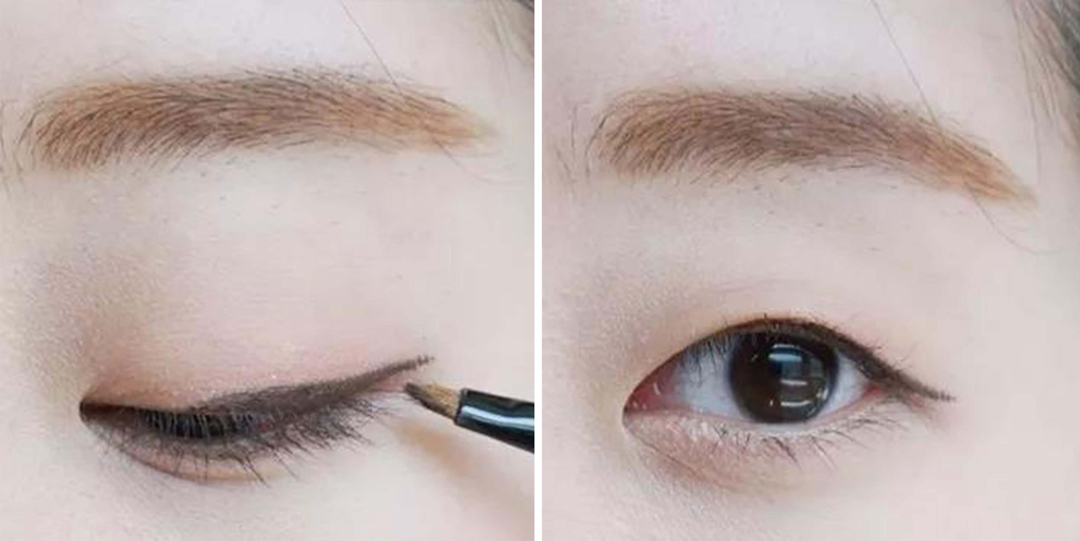 不需要眼影单眼皮的妆容教程,单眼皮韩系甜妹眼妆教程