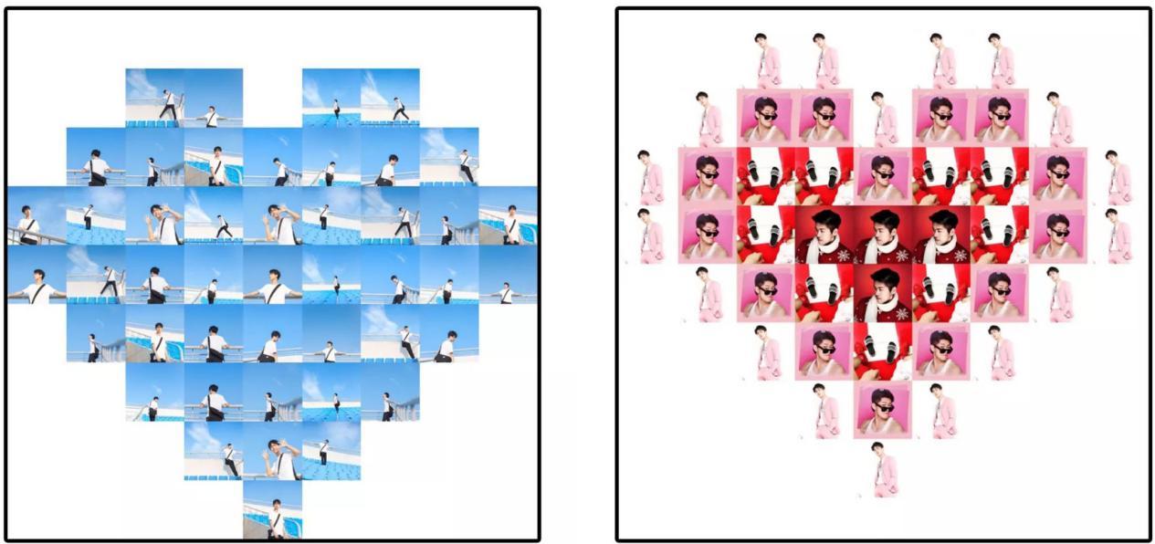 美图九宫格拼图技巧,九宫格爱心照片拼图挂墙