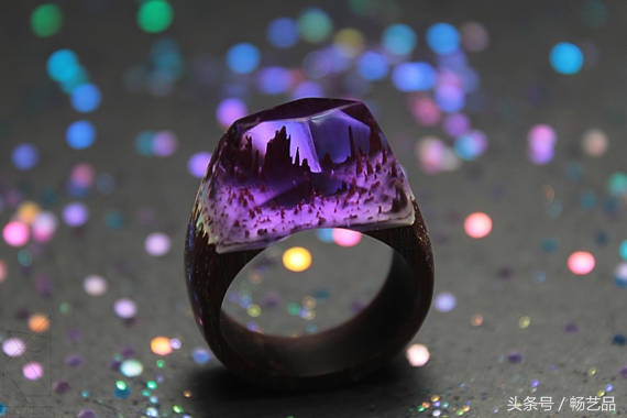 16款纯手工DIY树脂水晶戒指木块与水晶的完美结合