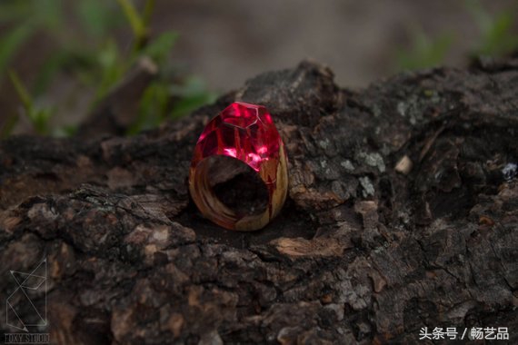 16款纯手工DIY树脂水晶戒指木块与水晶的完美结合
