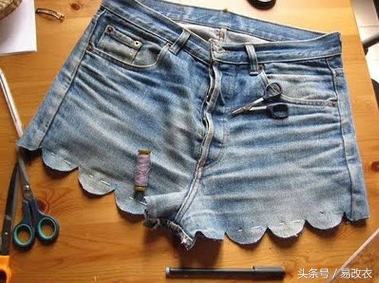 废旧的牛仔裤怎么改短裤,废弃牛仔裤如何变短裤