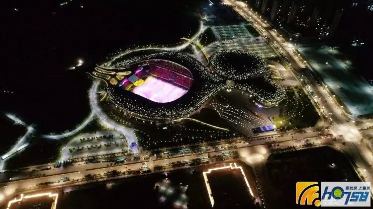 省运会夜景,省运会开幕式灯光秀