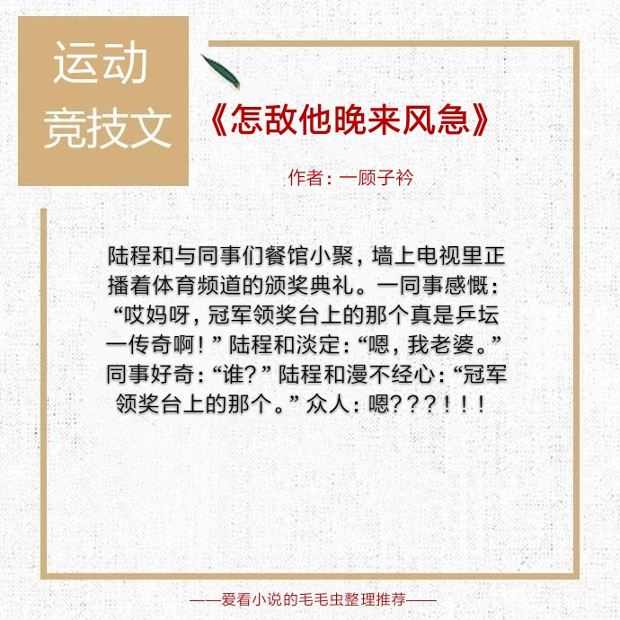 热血竞技文推荐,运动文推荐