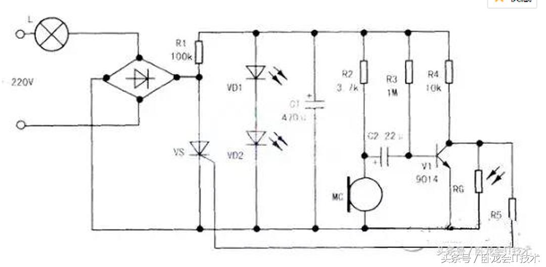 9014三极管应用电路图,9012三极管制作闪光灯