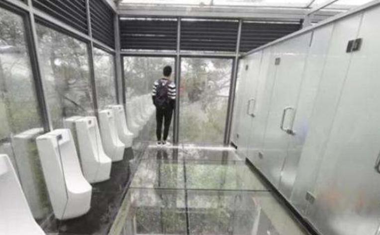 开放式厕所普通厕所,用玻璃做厕所墙