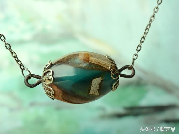 树脂水晶项链吊坠,圆形橄榄石项链吊坠设计