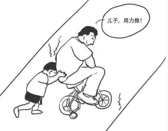 爸爸带儿子钓鱼的插画,爸爸和孩子的温馨画面插画