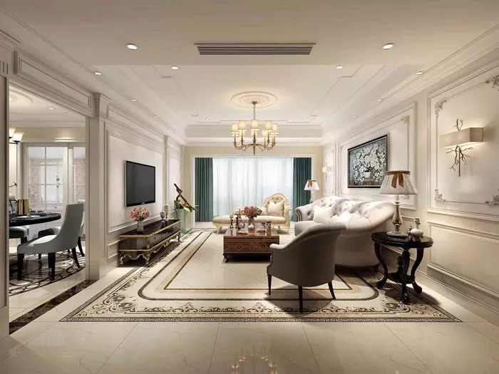 圆茶几拼花,客厅茶几瓷砖拼花效果图