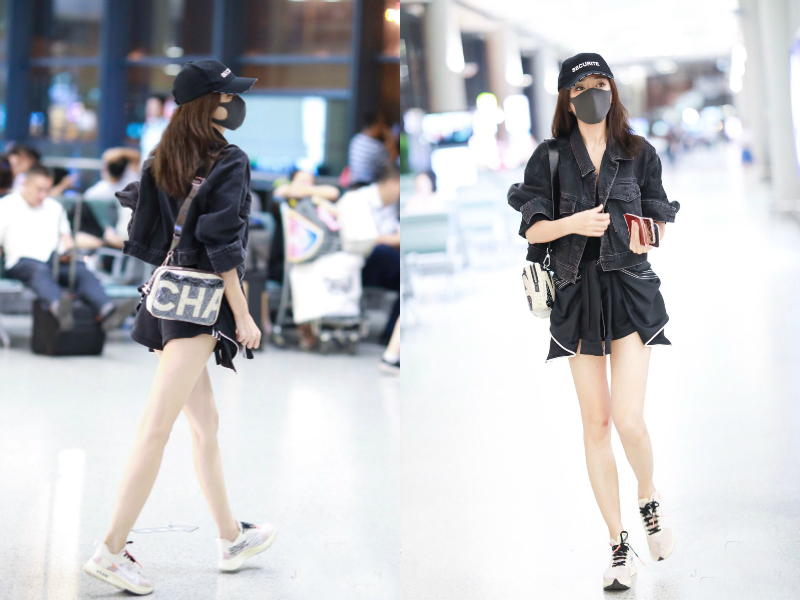 秦岚路透一袭造型好有气质,秦岚最近穿搭机场