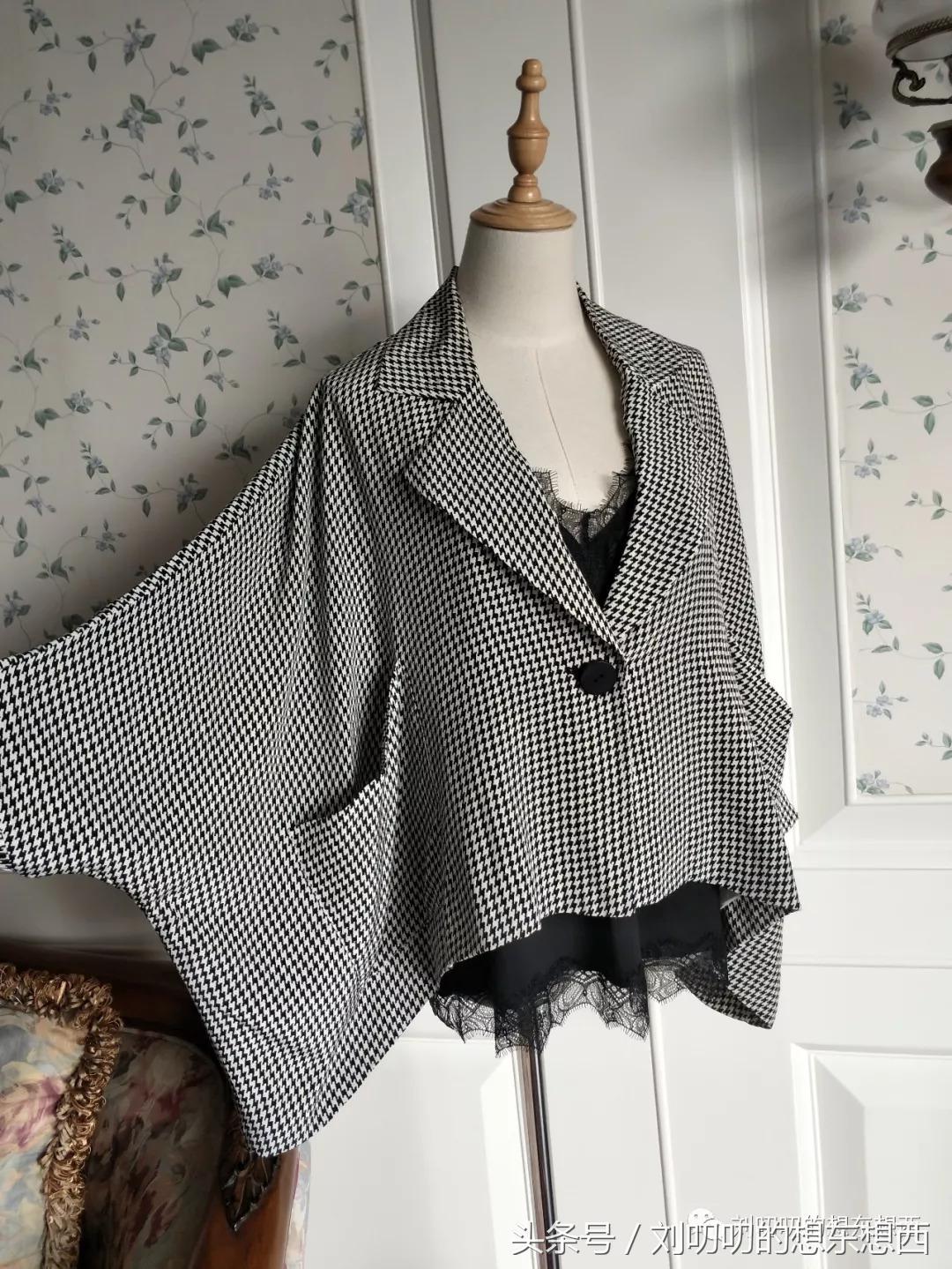 千鸟格套装现实穿搭,时尚千鸟格两件套