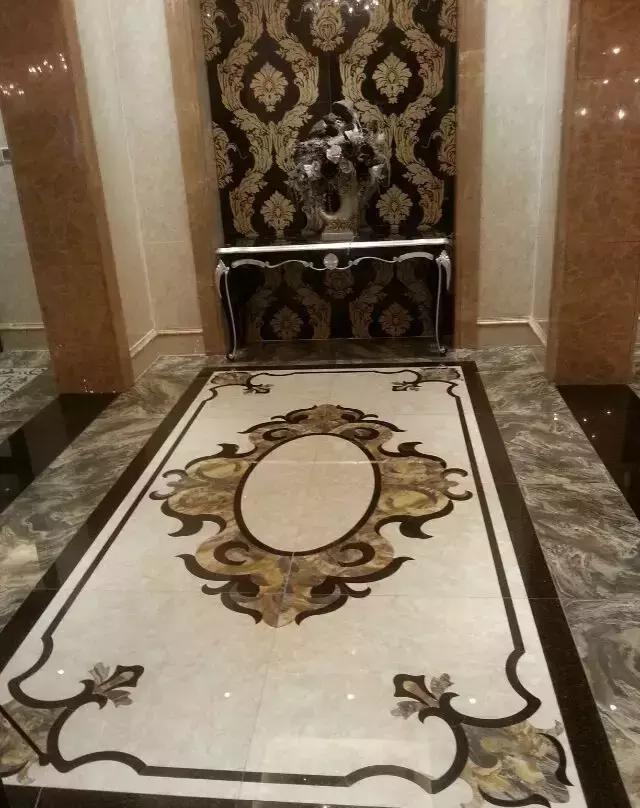 大理石水刀拼花客厅效果图,让人惊艳的水刀拼花图集