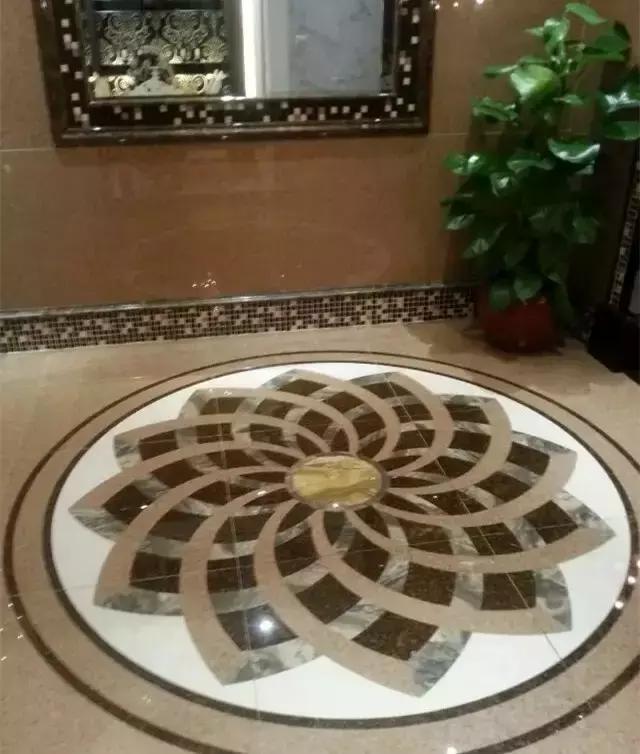 大理石水刀拼花客厅效果图,让人惊艳的水刀拼花图集