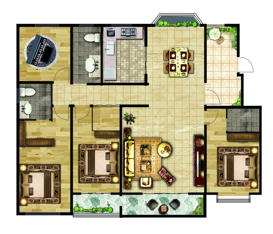 房地产公司复式户型设计图,楼盘户型设计图大全