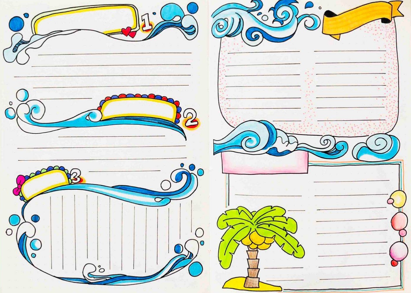 海洋主题手抄报英语版,海洋主题手抄报的图片没有字