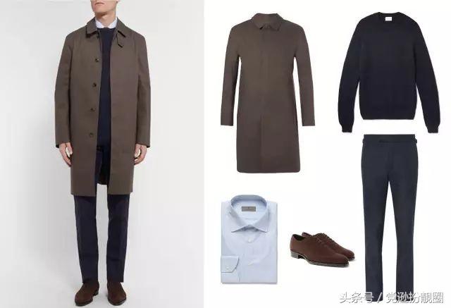男士秋季风衣时尚大气新款,高端男装中长款风衣搭配