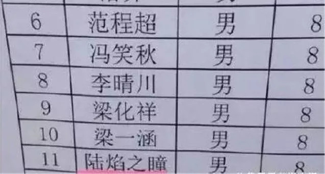 今年开学季这拨新生名字，比往年每届都令老师发指