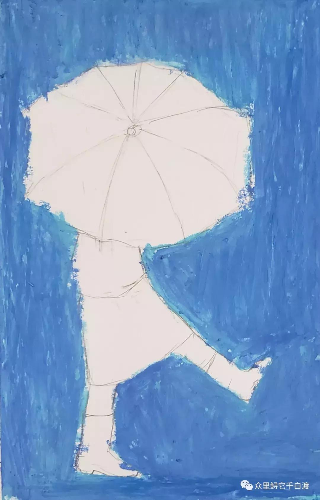 粉色日落油画棒教程,下雨天油画棒教程