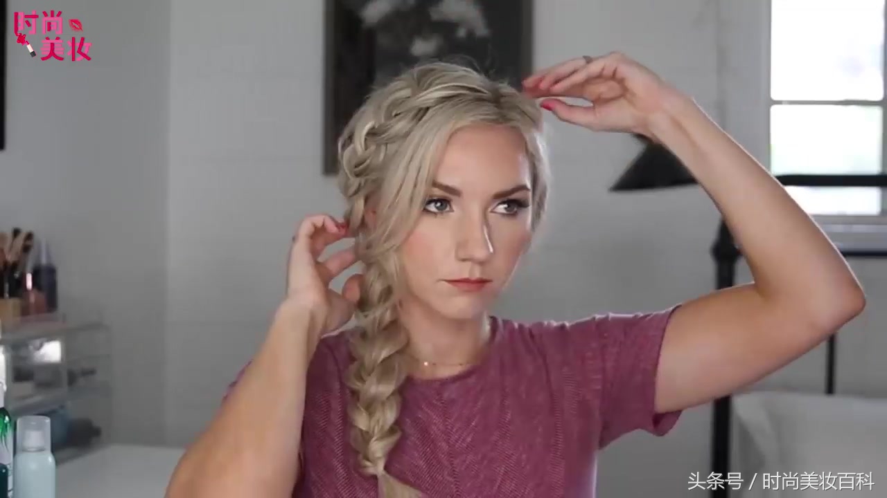 法式刘海麻花辫怎么扎好看,盘发教程之复古法式麻花辫