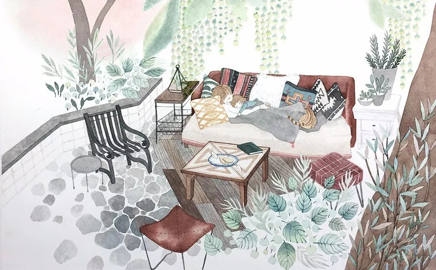 手绘妈妈和女儿的日常生活，温暖而感人