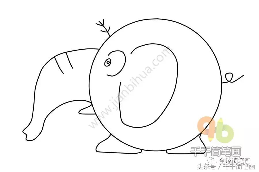 儿童简笔画入门动物0-3岁最简单的,圆形动物简笔画