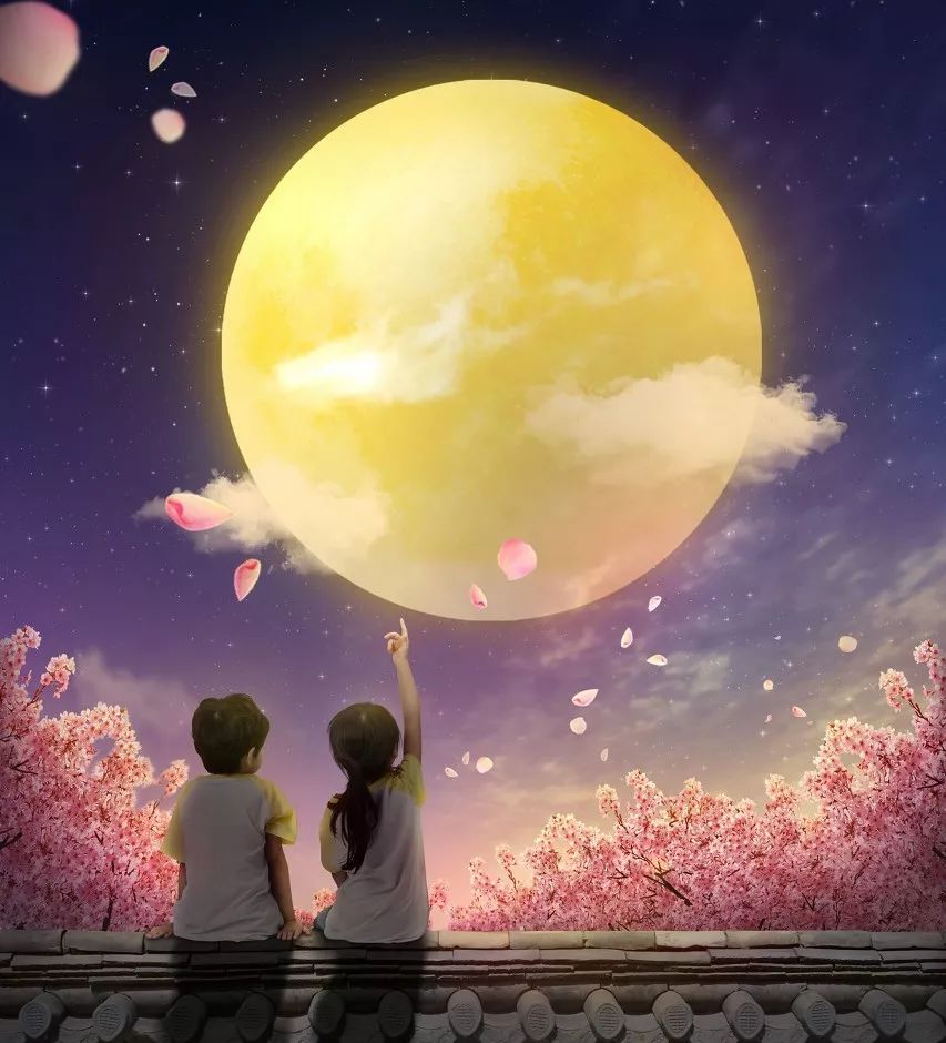 当这些经典咏月古诗译成英文,同样如此唯美