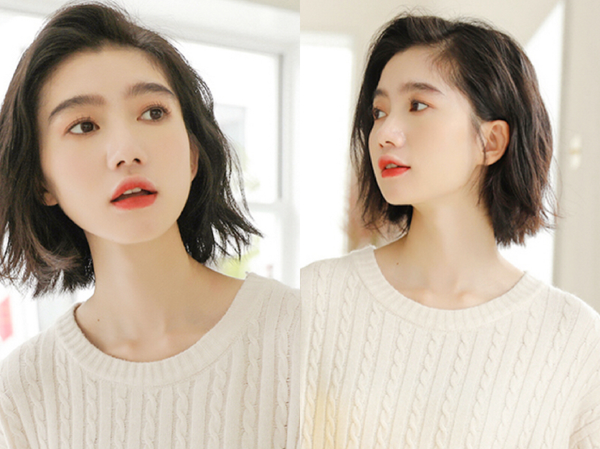 水波纹蛋卷烫图片中短发,2019女短发蛋卷烫发型