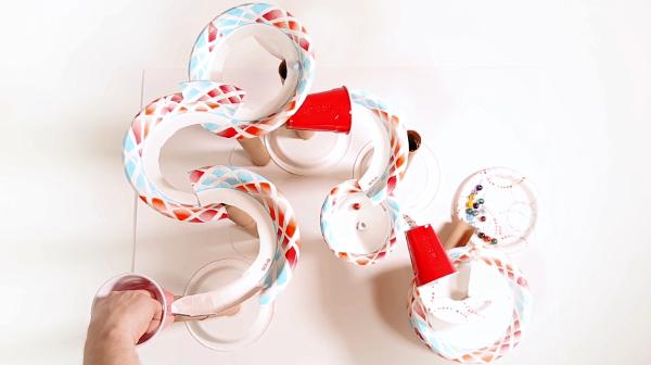 自制弹珠过山车轨道教程纸质,diy弹珠过山车