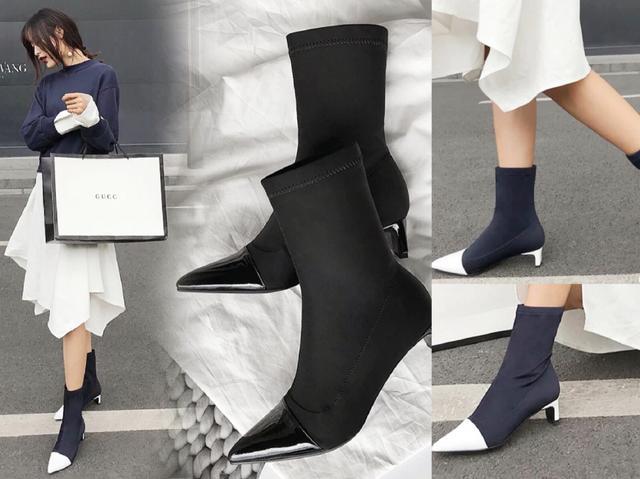 马丁靴好看款式,今年最流行的细跟马丁靴