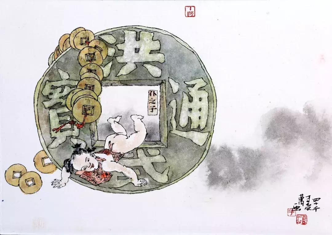 于受万画《聊斋全图》35四十千36婴宁