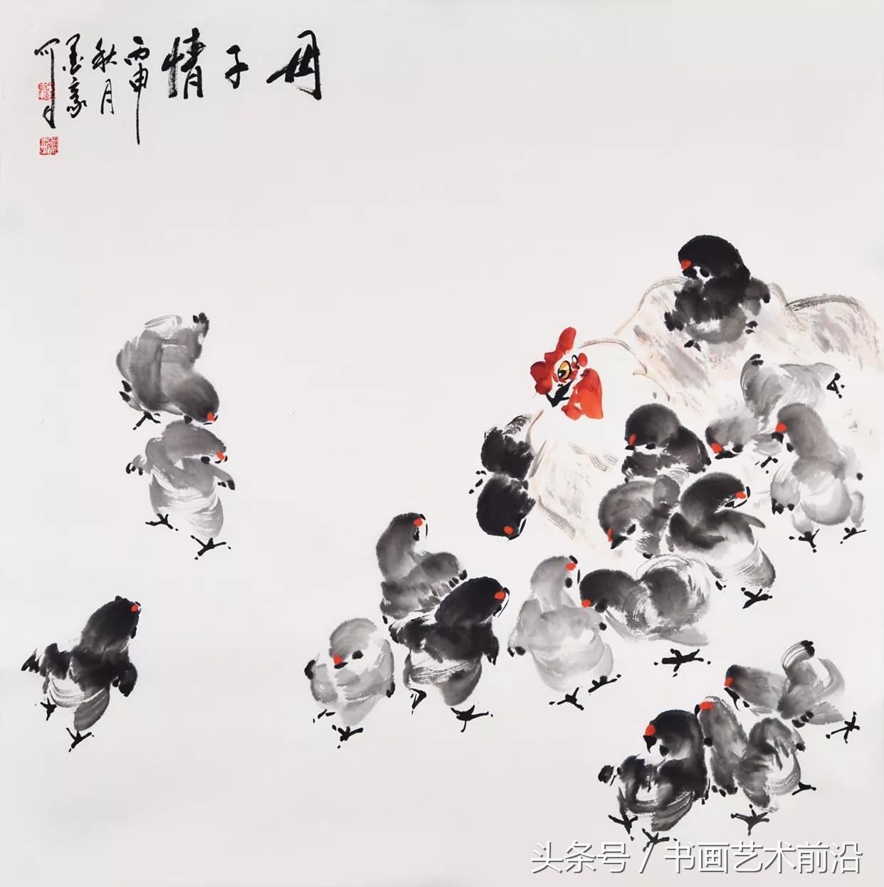 独具一格写意人物毛笔画,墨豪画鸡独具一格